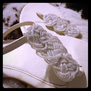 3/$20!!!!! Just bundle. Pearl and Beaded Sandals